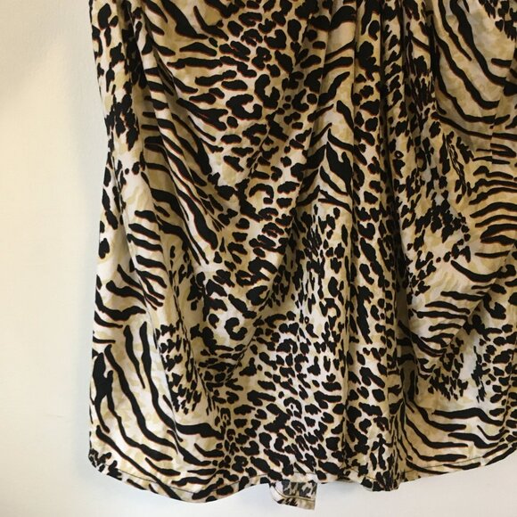 Crossback Big Cat Print Rayon Halter Top - Picture 4 of 13